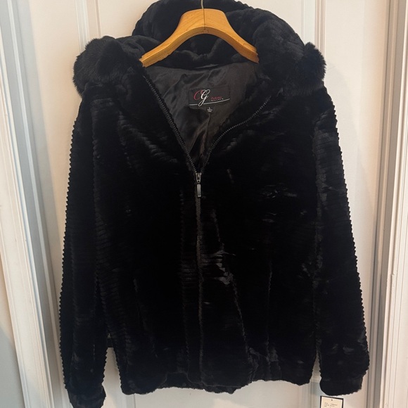 IC COLLECTION Plush Black Teddy Jacket